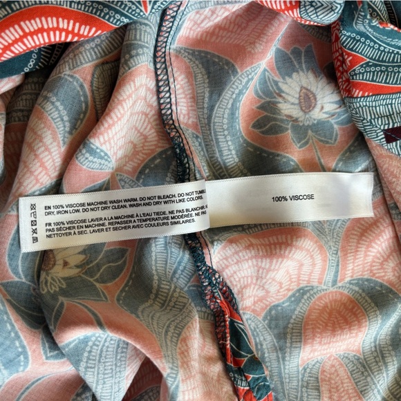 Cactus Man Ricky Singh Denim Flower Floral Pattern Shirt Size L Short Sleeve - Picture 10 of 11